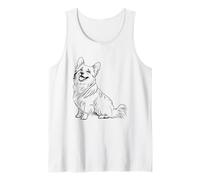 Adorabile Corgi Contorno Illustrazione Arte Canotta