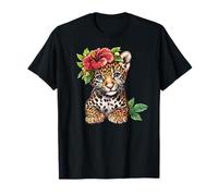 Adorabile cucciolo di leopardo con corona di fiori Maglietta