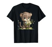 Adorabile cucciolo di leopardo con margherite Maglietta