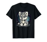 Adorabile cucciolo di lupo sotto la notte stellata Maglietta