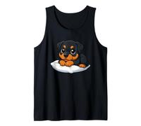 Adorabile Cucciolo di Rottweiler Carino Cane Cartone Animato Canotta