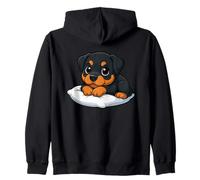 Adorabile Cucciolo di Rottweiler Carino Cane Cartone Animato Felpa con Cappuccio