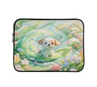 Adorabile cucciolo verde 15 - 16 pollici trapuntato portatile custodia morbida protezione notebook borsa per il trasporto del computer