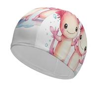 Adorabile cuffia da nuoto Axolotl WhiteFashion per unisex, comoda e antiscivolo, per il tempo libero