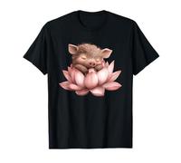 Adorabile design Serenity a forma di maialino con fiore di Maglietta