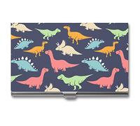 Adorabile dinosauro amore personalizzato porta biglietti da visita porta biglietti da visita professionale tascabile organizer per uomini e donne, Stile:, Taglia unica, MHXYZHW