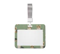 Adorabile distintivo da lavoro per cani Corgi, con guscio protettivo scorrevole orizzontale e finestra trasparente