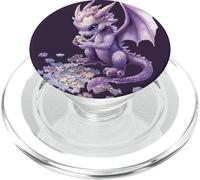 Adorabile Drago Viola Risolvere un Puzzle con Giocoso Focus PopSockets PopGrip per MagSafe