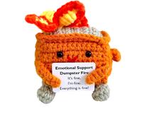 Adorabile Emotivo Supporto Uncinetto Dumpster Fuoco Funny Cartoon - Decorazione