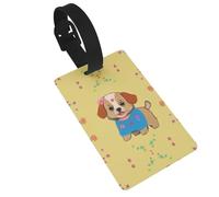 Adorabile etichetta per bagagli per cani in stile cartone animato. Durevole ed elegante, questo accessorio da viaggio unisex rende facile identificare il tuo bagaglio.