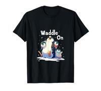 Adorabile famiglia di pinguini Waddle On Winter Penguin Lover Maglietta