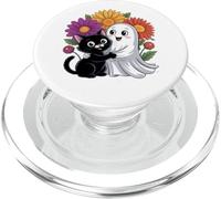 Adorabile Fantasma E Gatto Con Fiori PopSockets PopGrip per MagSafe