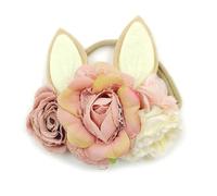 Adorabile fascia for capelli for il giorno di Pasqua delle neonate, orecchie da coniglio, accessori for foto di neonati, graziosa corona di fiori elastica, accessori for capelli da festa(Color1 2pc)