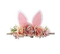 Adorabile fascia for capelli for il giorno di Pasqua delle neonate, orecchie da coniglio, accessori for foto di neonati, graziosa corona di fiori elastica, accessori for capelli da festa(Color6 2pc)