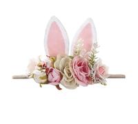 Adorabile fascia for capelli for il giorno di Pasqua delle neonate, orecchie da coniglio, accessori for foto di neonati, graziosa corona di fiori elastica, accessori for capelli da festa(Color4 2pc)