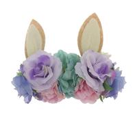 Adorabile fascia for capelli for il giorno di Pasqua delle neonate, orecchie da coniglio, accessori for foto di neonati, graziosa corona di fiori elastica, accessori for capelli da festa(Color8 2pc)