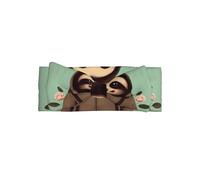 Adorabile fascia per capelli con stampa di bradipo dei cartoni animati, graziosa e delicata, morbida fascia elastica per capelli da principessa