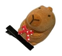 Adorabile fermaglio per capelli a forma di capibara floccato in piedi, popolare e confortevole per bambini e adulti