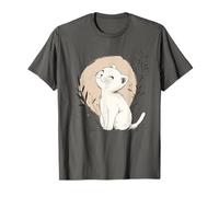 Adorabile Gattino Bianco Felice, Gattino Cartone Animato Maglietta