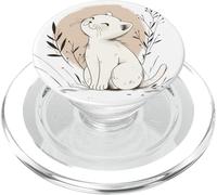 Adorabile gattino bianco felice, gattino cartone animato PopSockets PopGrip per MagSafe