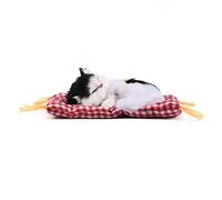 Adorabile Gatto Addormentato con Morbido materassino e Suono simulato, Peluche Peluche pi?Popolare Regalo per Bambini e Ragazze in et?prescolare (Nero + Bianco)