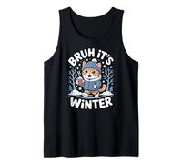 Adorabile Gatto Invernale Bruh con Cacao Caldo Canotta