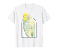 Adorabile giallo turchese pappagallino ritratto opera d'arte regalo animale domestico Maglietta