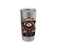 Adorabile Giappone Tanuki Bicchiere termico in acciaio inox doppia parete