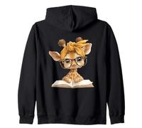 Adorabile Giraffa Che Legge Il Topo di Biblioteca Felpa con Cappuccio