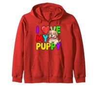 Adorabile I Love My Puppy Cool for Dog Moms Dads Felpa con Cappuccio