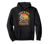 Adorabile Just A Girl Who Loves Bearded Dragons Retro Tramonto Felpa con Cappuccio
