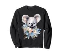 Adorabile Koala ad Acquerello con Bouquet Floreale di eucalipto Felpa