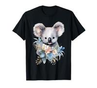Adorabile Koala ad Acquerello con Bouquet Floreale di eucalipto Maglietta