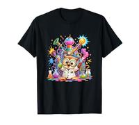 Adorabile Lab Owl Crazy Colorful Scienza Maglietta
