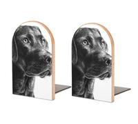 Adorabile Labrador Retriever fermalibri in legno, 2 pezzi, robusto, organizer da scrivania per casa e ufficio
