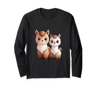 Adorabile Llama Duo Cute Animal Lovers Design Maglia a Manica