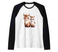 Adorabile Llama Duo Cute Animal Lovers Design Maglia con Maniche Raglan