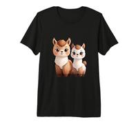Adorabile Llama Duo Cute Animal Lovers Design Maglietta Premium