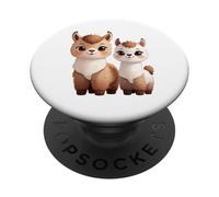 Adorabile Llama Duo Cute Animal Lovers Design PopSockets PopGrip Adesivo