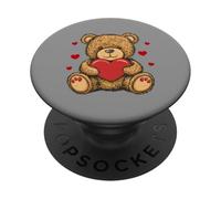 Adorabile orsacchiotto con peluche a forma di cuore-amore PopSockets PopGrip Adesivo