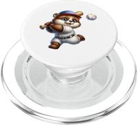 Adorabile Orso Giocatore di Baseball Cartoon Colpire Palla PopSockets PopGrip per MagSafe