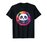 Adorabile Panda Art Con Colori Cosmici Maglietta