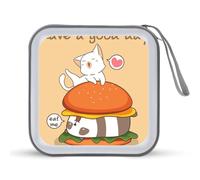 Adorabile panda hamburger con un simpatico gatto divertente custodia porta CD organizzatore 40 capacità DVD collezione borsa portafoglio libro per auto casa viaggio