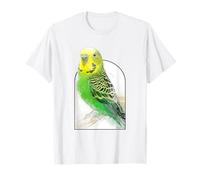 Adorabile pappagallino verde giallo con ritratto di opere d'arte regalo per animali domestici Maglietta