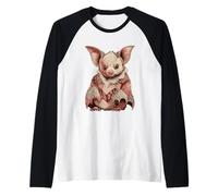 Adorabile Patchwork Pipistrello Cottagecore Stile Kawaii Maglia con Maniche Raglan