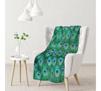 Adorabile pavone verde,Coperta morbida, calda, anti-pilling, in flanella, peluche, 76 x 102 cm