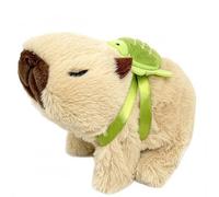 Adorabile peluche animato a forma di capibara con suoni e movimenti, nastro verde e un amico tartaruga aggiuntivo, perfetto come regalo per i bambini e come peluche di conforto Yellow