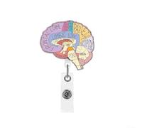 Adorabile porta badge retrattile anatomia ID clip perfetto per infermieri e insegnanti (cervello)