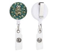 Adorabile porta badge retrattile con bradipo con clip a coccodrillo, porta carte d'identità, carta d'identità, carta d'identità, per impiegati, medici, infermieri