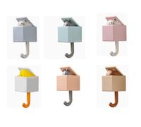 Adorabile Portachiavi a Forma di Gatto, Forte Supporto Adesivo, Gancio da Parete Salvaspazio per Affittuari o Pareti Delicate, Ideale per gli Amanti dei gatti. (6 pz)